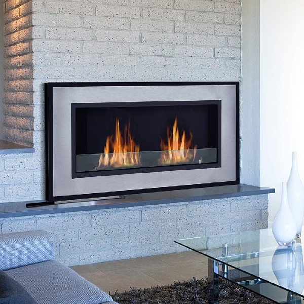 white brick fireplace